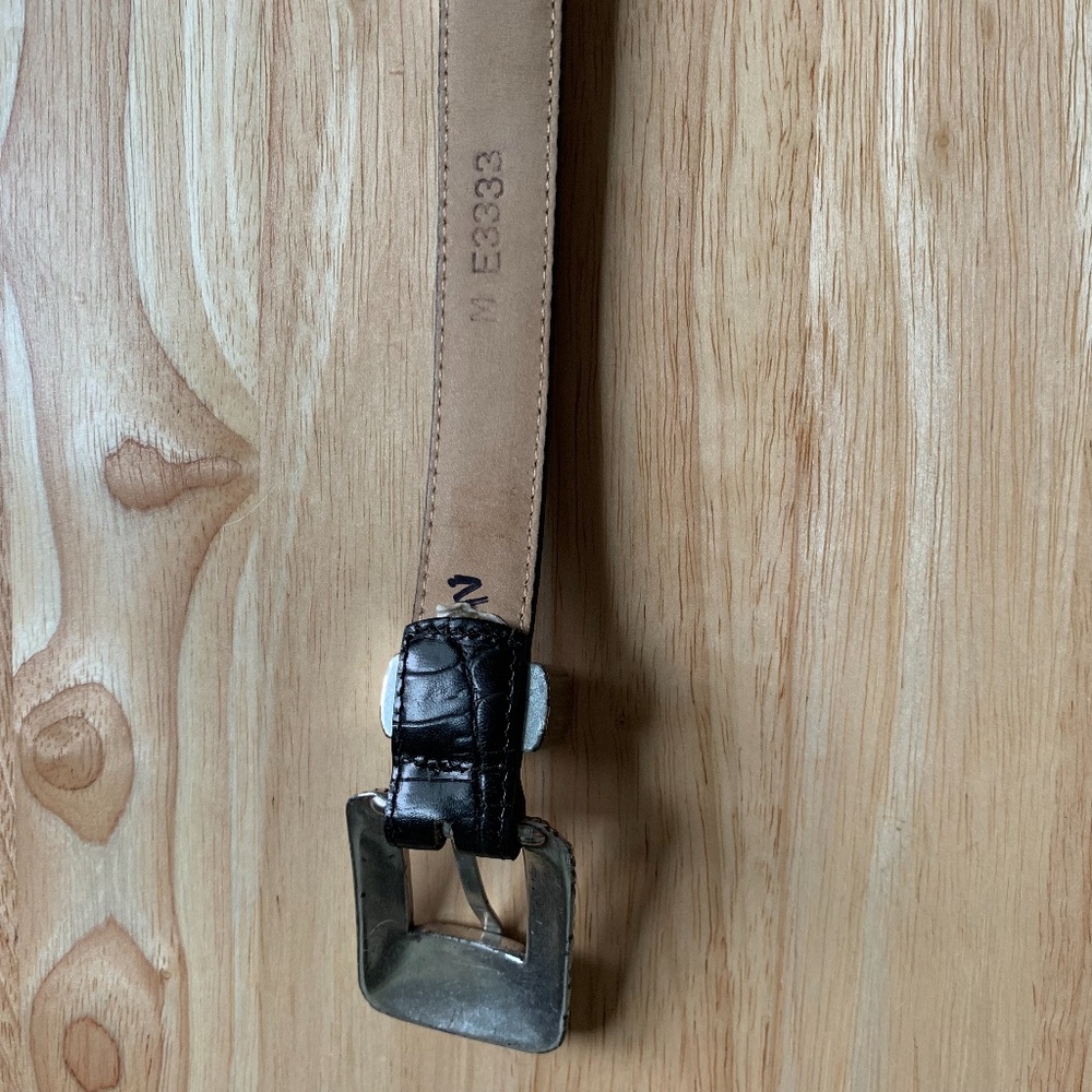 Vintage Black Leather Western Belt - Picture 6 of 7